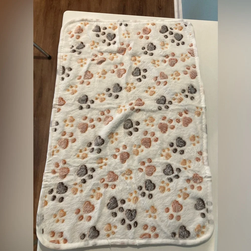 Cozy Small Dog Paw Print Blanket